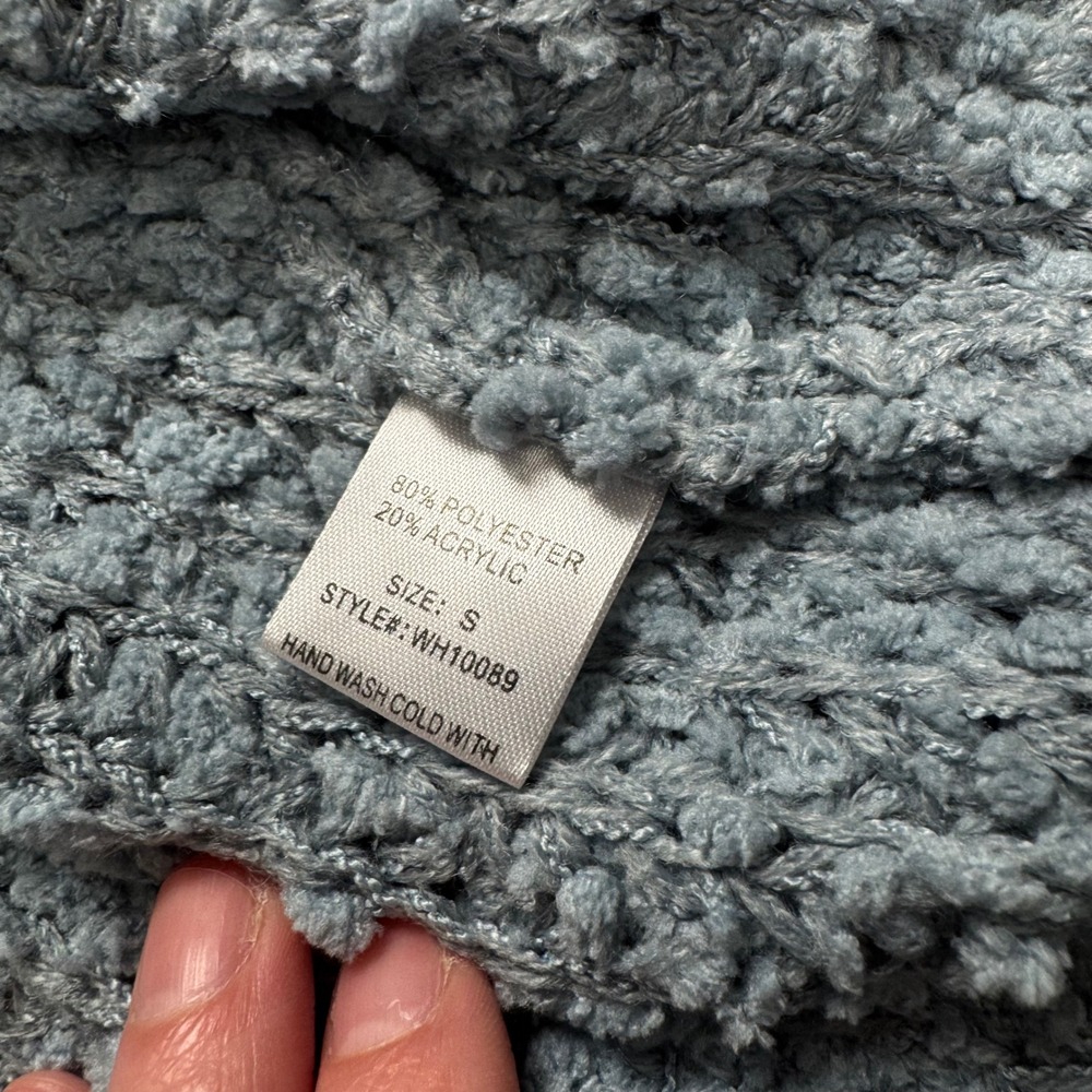 NWT Woven Heart Womens Popcorn Knit Open Front Cardigan Blue S Cottage Cabincore - Picture 6 of 9